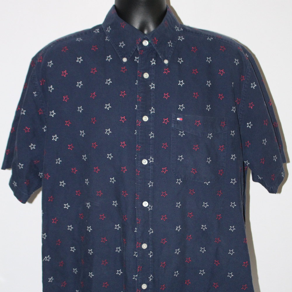 Tommy Hilfiger Stars Shirt Button Down Lg